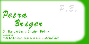 petra briger business card